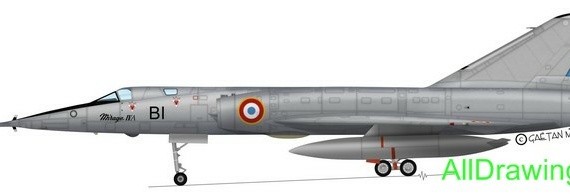 Dassault Mirage IV drawings (figures) of the aircraft